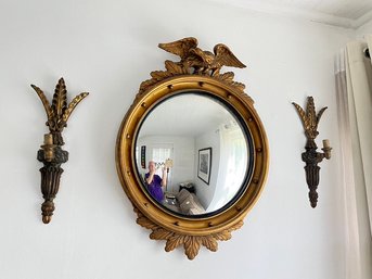 Framed American Eagle Convex Mirror