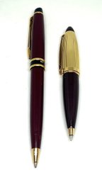 Pair 2 Luxury French Ballpoint Pens / Waterman And Addex (LOC:W1)