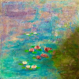 Monet-inspired Oil Painting Of Water Lilies Signed By Artist Setsuko?