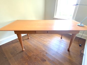 Beautiful Long Danish Style Desk In Blond Wood