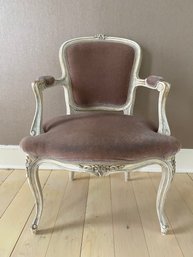French Side Chair In Light Plum Velvet