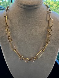 14 Kt Yellow Gold Paperclip, And Disc 18 Inch Necklace, Weighs 3.2 Dwt