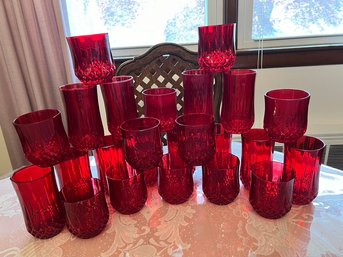 Longchamp, By Crystal De Arc, Red Christmas Glassware