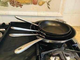 Set Of 4 ALL-CLAD Non-Stick Frying Pans