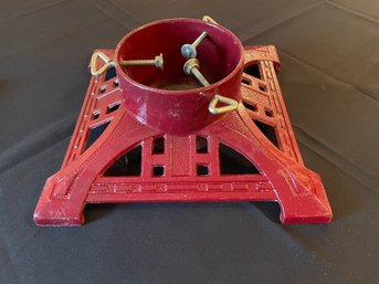 Vintage John Wright Red Cast Iron Tree Stand