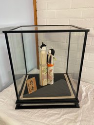 Japanese Takuya Sekiguchi Tachibina Wedding Dolls In Glass Case 15x18x13 Samurai Spring Art Foundation