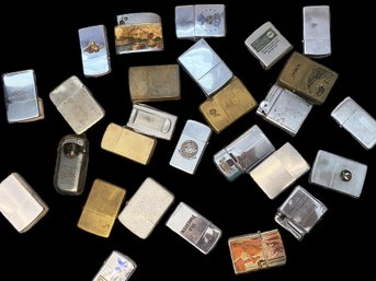 A Large Assortment Of Vintage Zippo Lighters, Some Rare