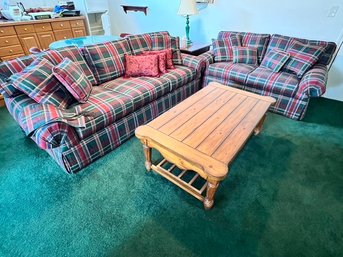 Gren Ans Plaid Sofa Loveseat Combo