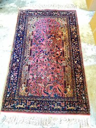 Persian Rug, With Garden And Symbolic Animals, And Plants, Prayer Rug