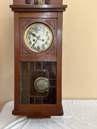 Antique Wood Cased Wall Clock