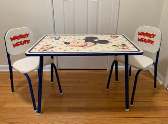 Vintage 1970s Mickey Mouse Childrens Table And Chairs