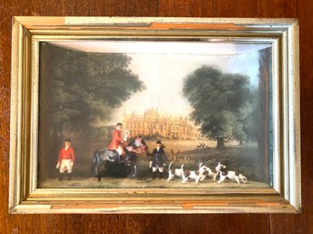 English 3D Diorama Knebworth Manor Hunt Scene In Shadowbox Frame