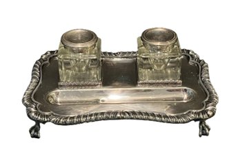 Silver Inkstand With Two Inkwells
