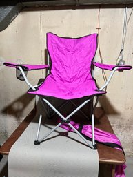 Hot Pink Baseball Folding Canvas Chair, With Carry Case