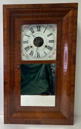 Antique Pre-1870s Seth Thomas Ogee OG Weight Driven Clock - Plymouth Hollow CT - Mirror - Wood Veneer