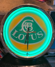 Vintage Neon LOTUS Car Clock- Works