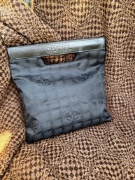 Authentic Chanel Black Nylon Clutch