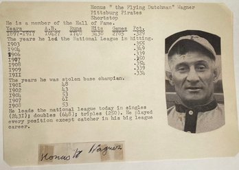 Framed Honus Wagner Autograph - The Flying Dutchman - 1990 Signature Guarantee - Hall Of Fame Baseball