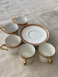 Theodore Haviland For The Plaza L. Straus & Sons Limoges France Set Of 5 Espresso Cups And Saucer Plates