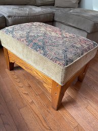 Wood And Upholstered Ottoman Foot Rest 26x18x17
