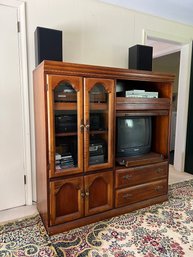 High Quality Solid Wooden Entertainment Center - Contents Not Included