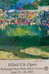 Leroy Neiman Signed  102 US Open Bethpage State Park, Black Course Poster