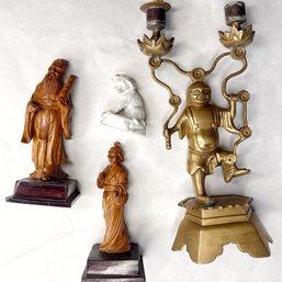 Eclectic Collection Of Asian And Vintage Statues