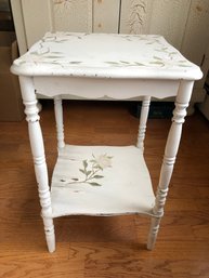 Handpainted Cream And Floral Stand
