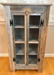 Custom Barn Wood Chicken Wire Cabinet