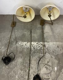 Pair Of Brass Plates Wall Sconces