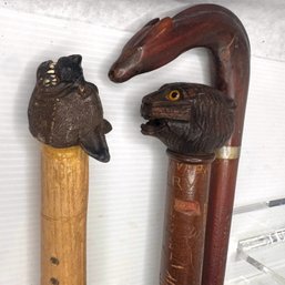Historic Trio Of Hand-Carved Canes: A Collectors Ensemble With A Rich Narrative-Bermuda