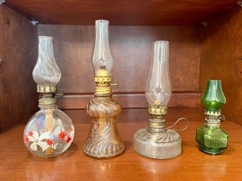 Four Small Vintage Oil Lanterns