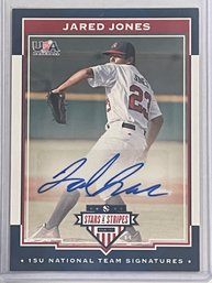 2017 USA Baseball Stars And Strips Jared Jones Autographed Card #11     Numbered 99/199