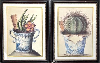 Pair Of Botanical Urn Prints, After John Augustus Simson