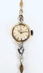 Vintage Omega 14k White Gold Watch With Diamond Detailing (LOC:F2)
