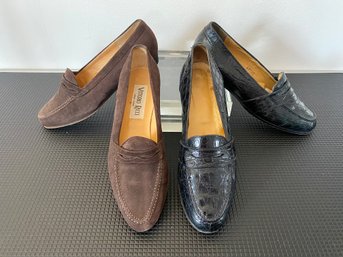 Two Pairs Of Loafers - Size 6.5 - Ralph Lauren & Vittorio Ricci