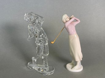 Golf Figurines, Glass & Porcelain