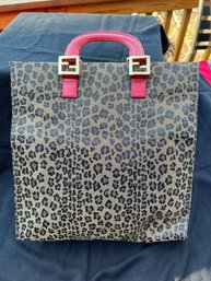Fendi Animal Print Tote Handbag