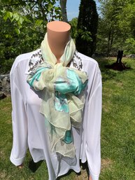 Chanel Multi-colored Floral Scarf