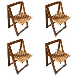 Set Of 4- Made In Romania Folding Chairs