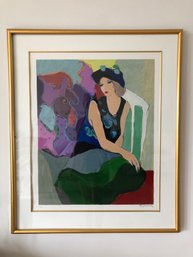 Itzchak Tarkay (Israeli, 1935-2012) Seated Woman In Blue Hat, Screenprint, Pencil Signed And Numbered ($2000)