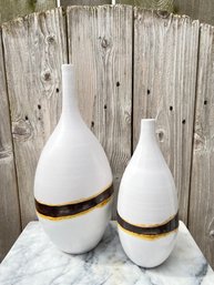 Set Of (2) Banana Republic Vases, Made In Italy
