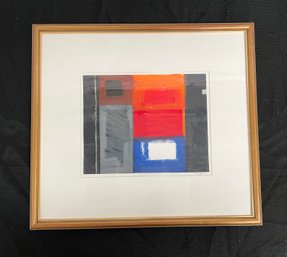 Abstract Geometric Framed Piece With Pencil Signature