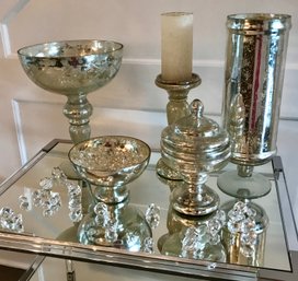 Shimmering Collection Of Candlestick And Bowls