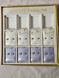 Display With 8 Pairs Of Silver Tone Pierced Earrings, All New