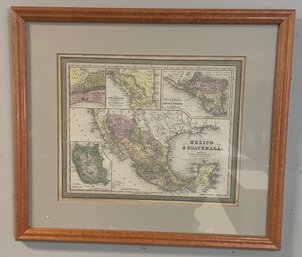 Framed Map Of Mexico And Guatemala
