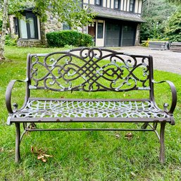 A Metal Garden Bench- Front Yard