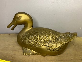 Solid Brass Vintage Duck Figure