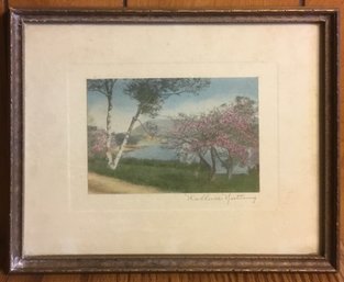 Antique Petite Wallace Nutting Landscape Of New England.