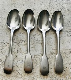 4 Antique STERLING SILVER Spoons